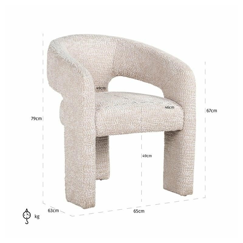 RICHMOND fotel BELLE kremowy - trudnopalny