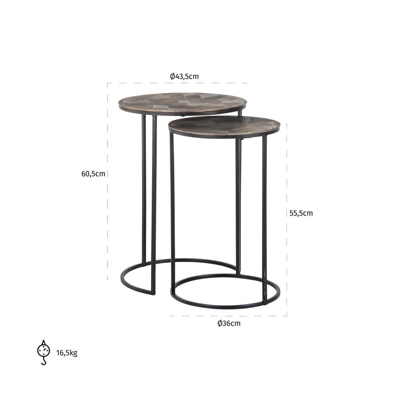 RICHMOND zestaw stolików TULUM