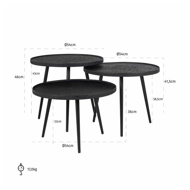 RICHMOND zestaw stolików OXFORD czarny