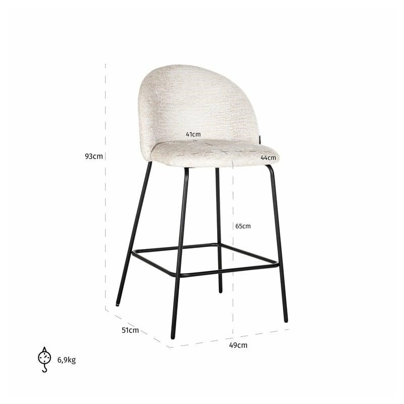 RICHMOND krzesło barowe ALYSSA 65 - białe