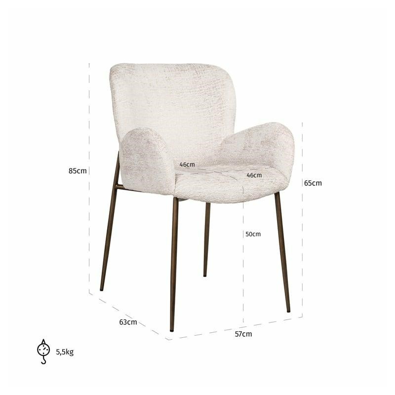 RICHMOND krzesło AMBER jasnobeżowe - trudnopalne