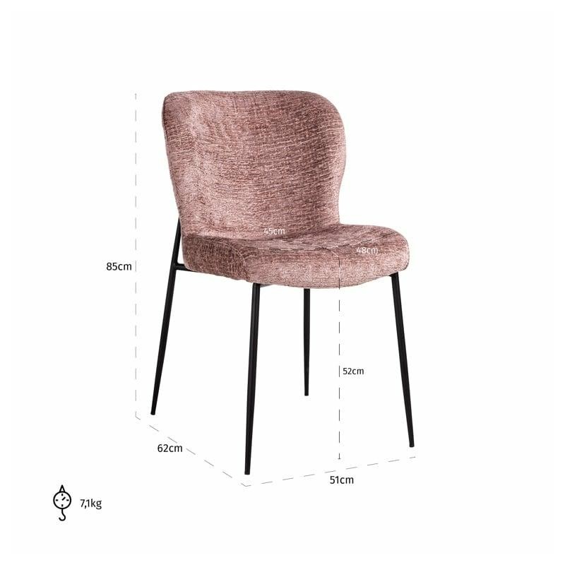 RICHMOND krzesło DARBY różowe - trudnopalne