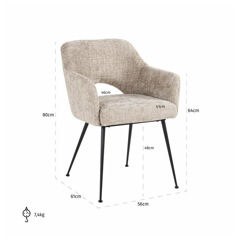 RICHMOND krzesło JENTHE beżowe - trudnopalne