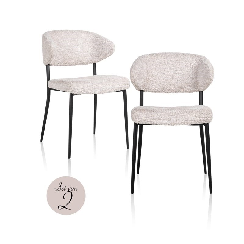 RICHMOND zestaw 2 krzeseł BEA CREAM