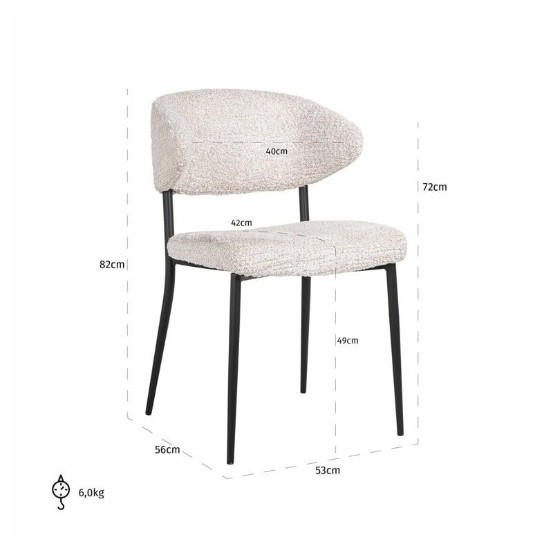 RICHMOND zestaw 2 krzeseł BEA CREAM