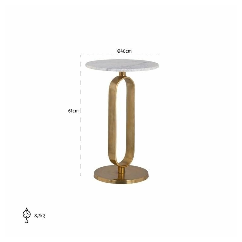 RICHMOND stolik CELINE 40 - marmur, złota podstawa