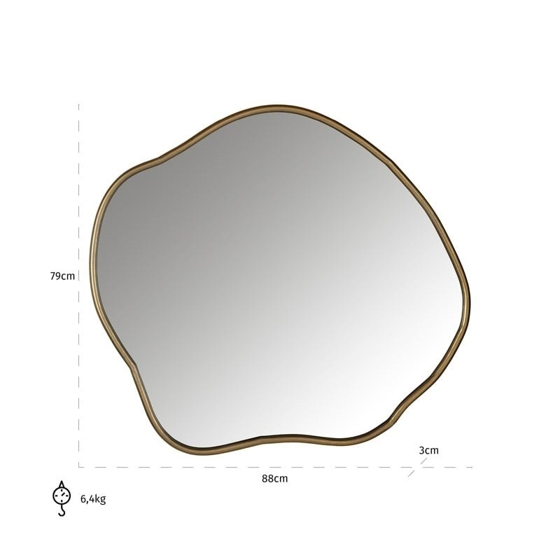 RICHMOND lustro ścienne ALLYSON - szczotkowane złoto