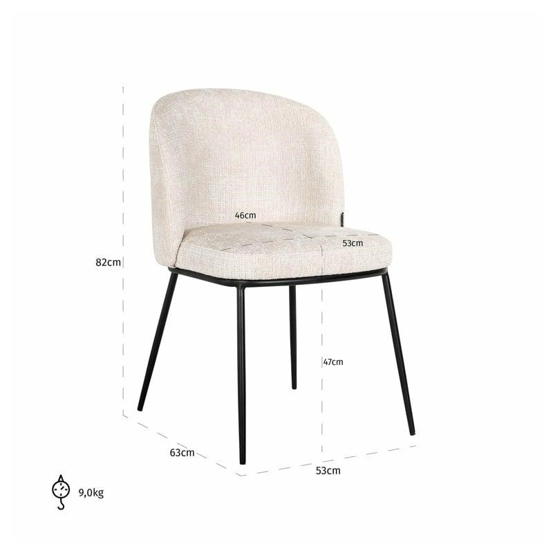 RICHMOND krzesło ELVI beżowe - trudnopalne