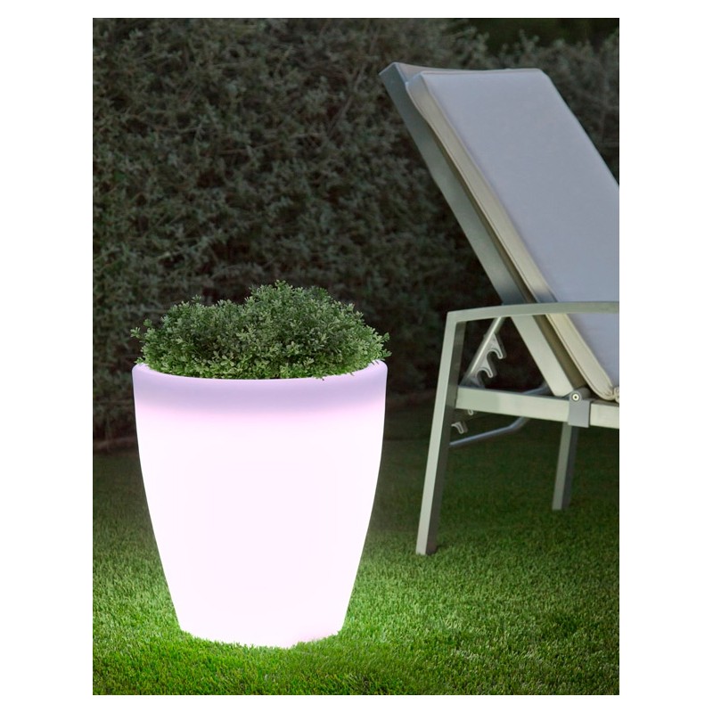 NEW GARDEN donica VIOLETA 55 SOLAR & BATTERY biała