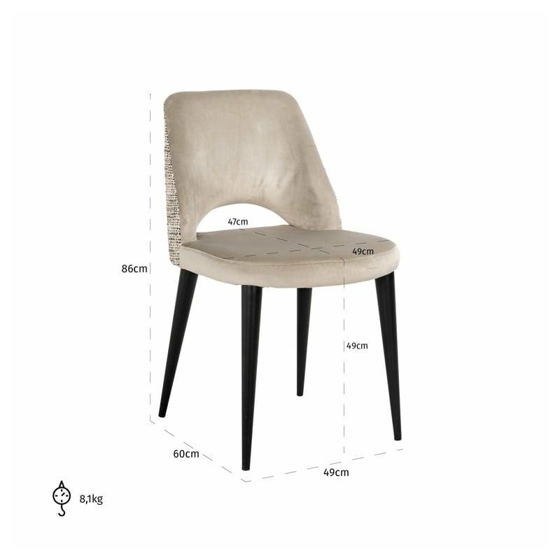 RICHMOND krzesło TABITHA beżowe - trudnopalne