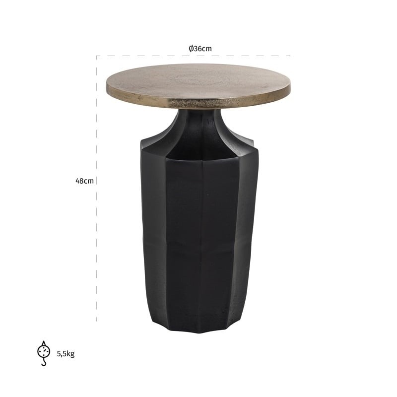 RICHMOND stolik EVIE 36 czarno-złoty