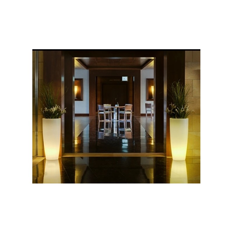 NEW GARDEN donica BAMBU 70 BATTERY biała