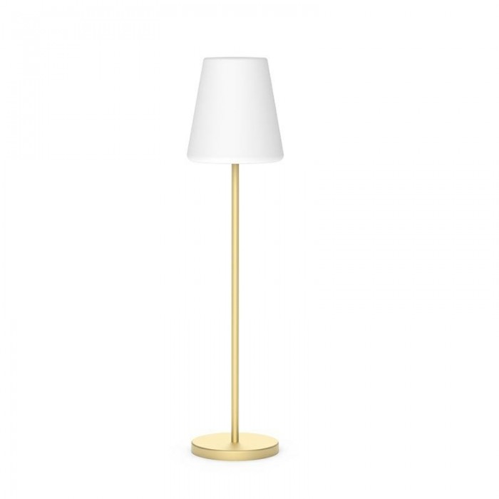 NEW GARDEN lampa podłogowa LOLA SLIM 120 SOLAR & BATTERY brass