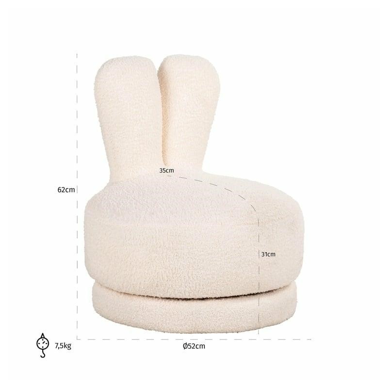RICHMOND fotel dziecięcy BUNNY biały - funkcja obrotowa
