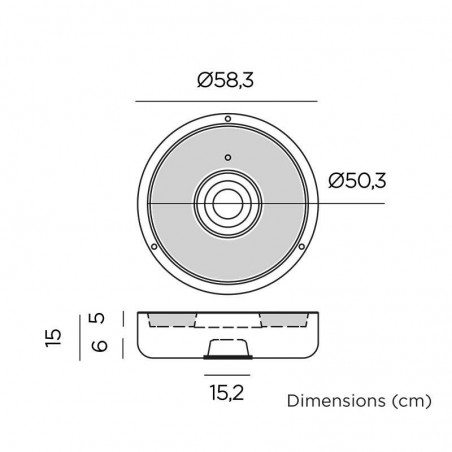 NEW GARDEN donica wisząca ELBA 59 okrągła BATTERY