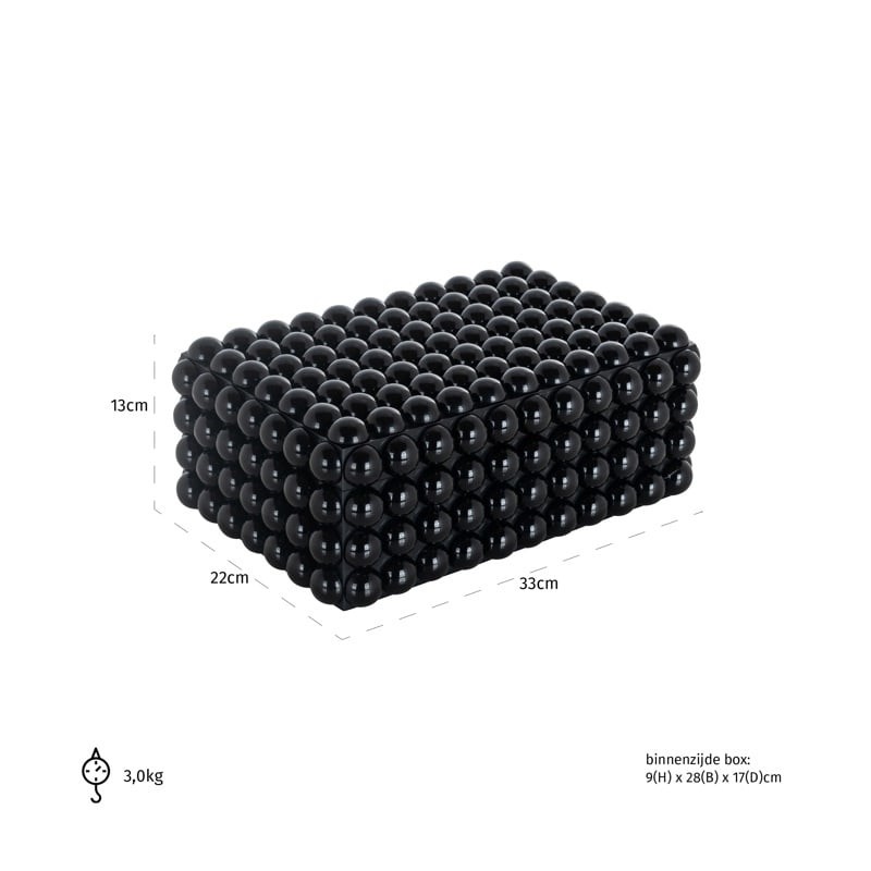 RICHMOND pojemnik na biżuterię BATOOL L czarny