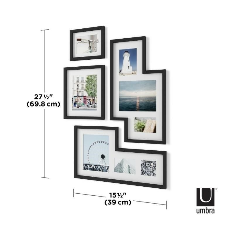 UMBRA zestaw 4 ramek do zdjęć MINGLE czarne