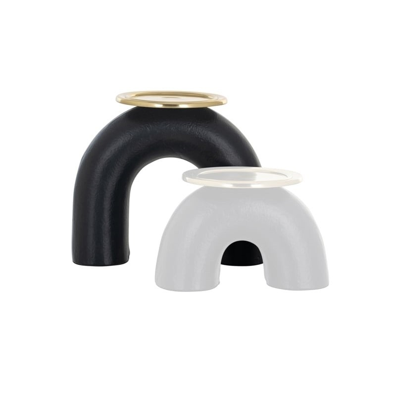 RICHMOND świecznik FEMKE L czarno-złoty