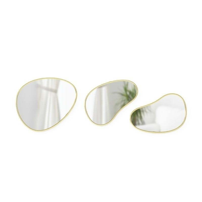 UMBRA zestaw trzech luster HUBBA złote