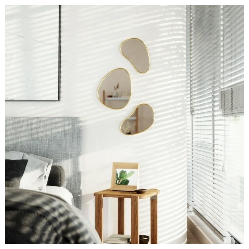 UMBRA zestaw trzech luster HUBBA złote