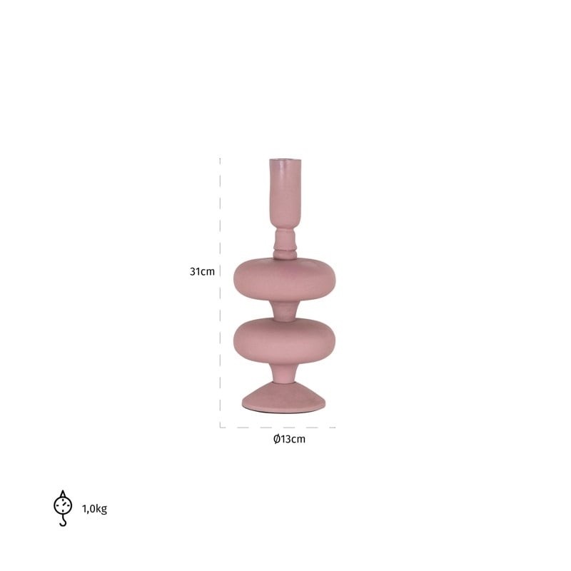 RICHMOND świecznik ABBEY S różowy