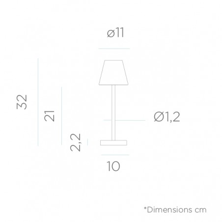 NEW GARDEN lampa stołowa LOLA SLIM 30 BATTERY rose gold