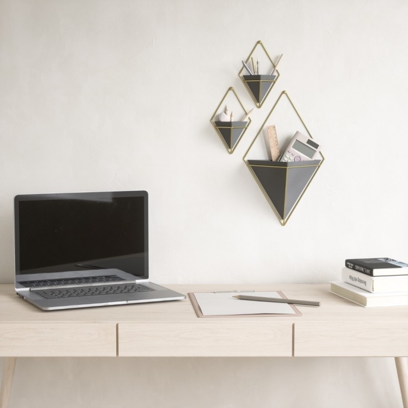 UMBRA doniczka ścienna TRIGG L - czarny, złoty