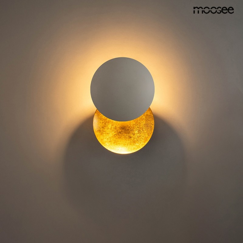 MOOSEE lampa ścienna ECLISE złota / biała