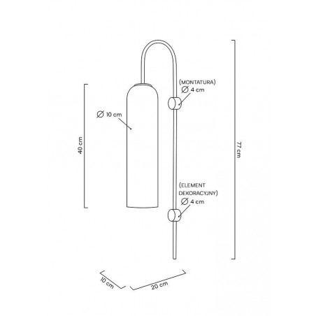 MOOSEE lampa ścienna SLACK złota / biała