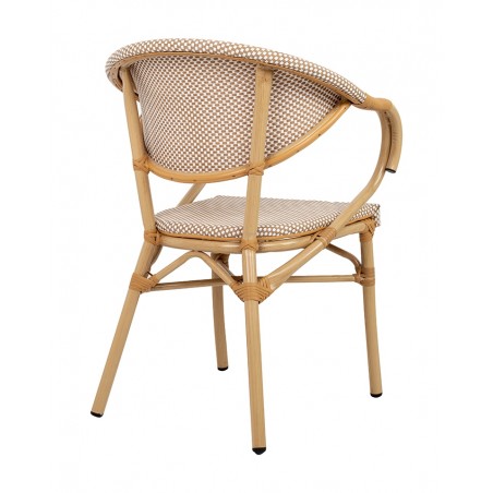 Krzesło BISTRO PARIS ARM jasnobrązowe rattan