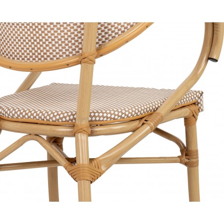 Krzesło BISTRO PARIS ARM jasnobrązowe rattan
