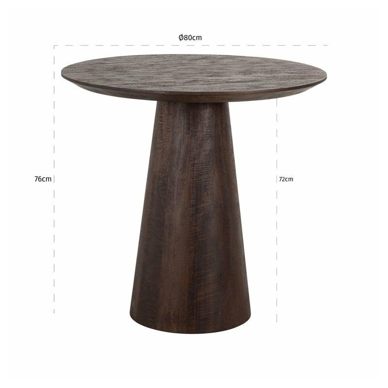 RICHMOND stół WILLOW 80 ciemny brąz