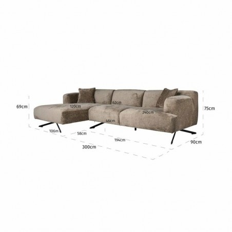 RICHMOND sofa narożna DONOVAN L brązowa