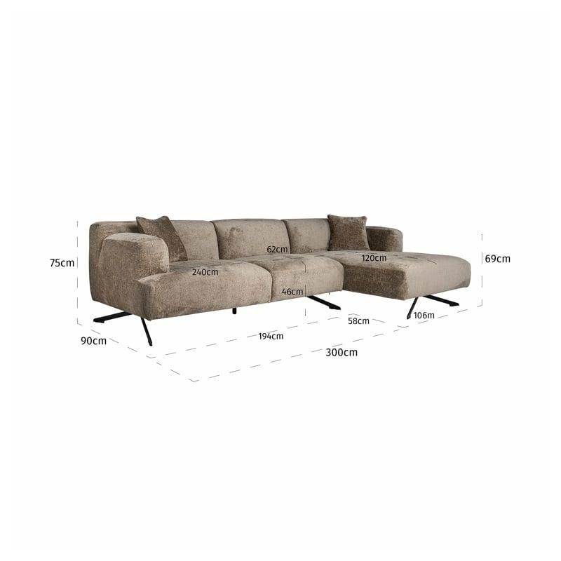 RICHMOND sofa narożna DONOVAN R brązowa