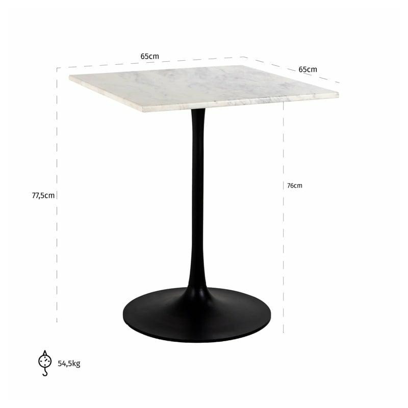 RICHMOND stół CARLTEN BISTRO SQUARE biały