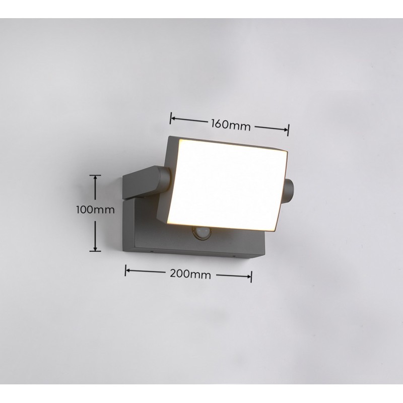 Trio Lampa zewnętrzna ścienna KANSAS - CZUJNIK RUCHU 246869142 antracyt