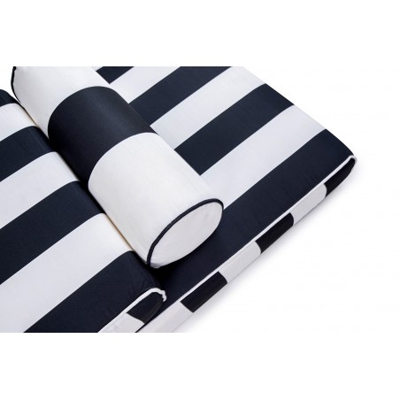 Materac ogrodowy AZURE z poduszką biało-czarny
