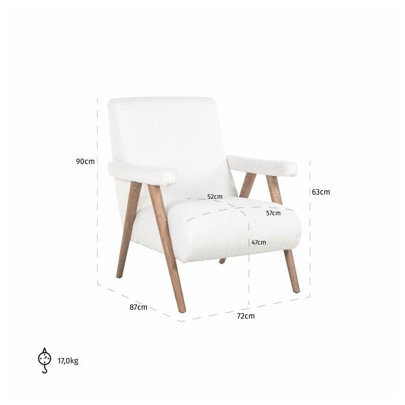 RICHMOND fotel BONO biały - trudnopalny