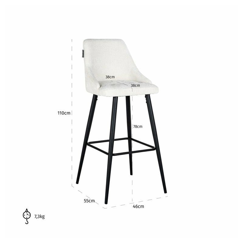 RICHMOND zestaw krzeseł barowych BROOKE 78 biały - 2 sztuki