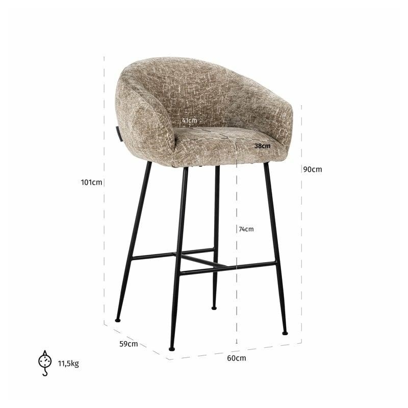 RICHMOND krzesło barowe AVANTI brązowe