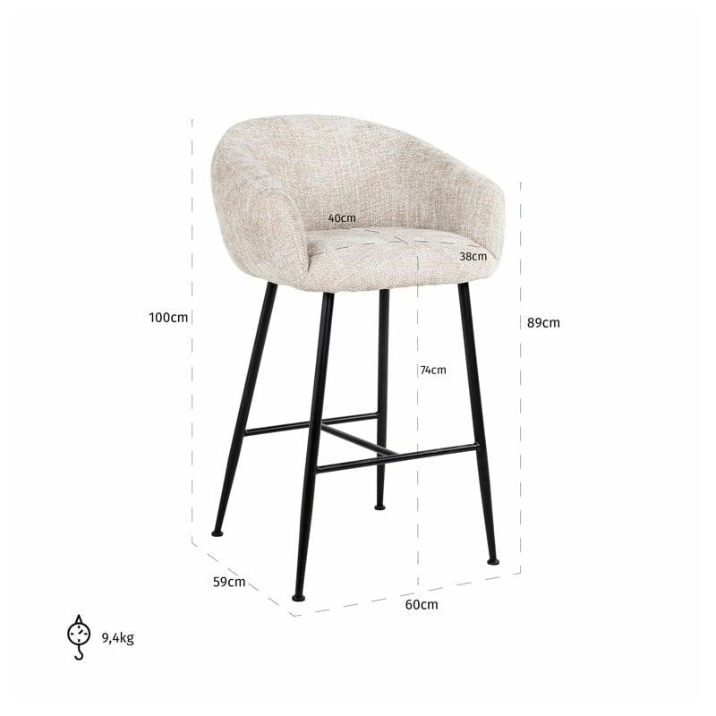 RICHMOND krzesło barowe AVANTI jasny beż