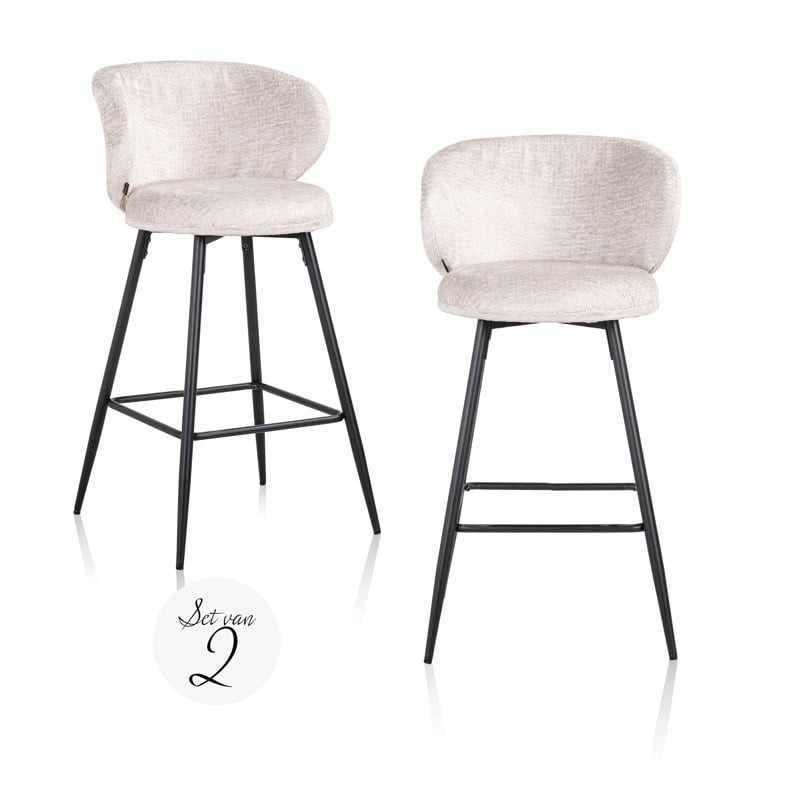 RICHMOND zestaw 2 krzeseł barowych MIMI jasny beż