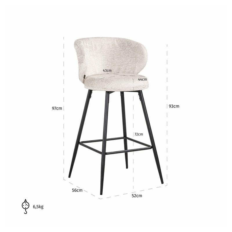 RICHMOND zestaw 2 krzeseł barowych MIMI jasny beż