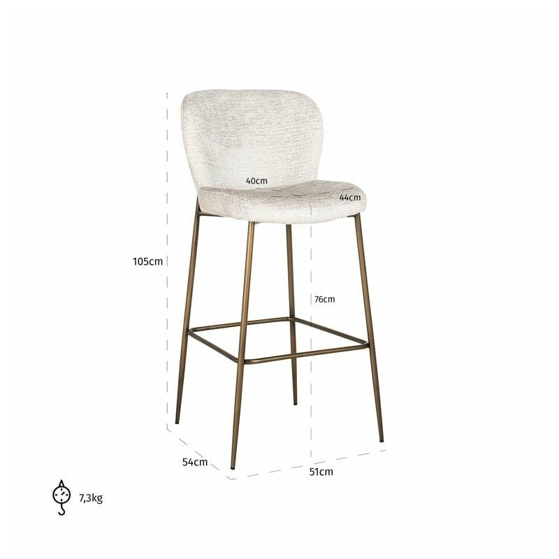 RICHMOND krzesło barowe DARBY 76 beżowe