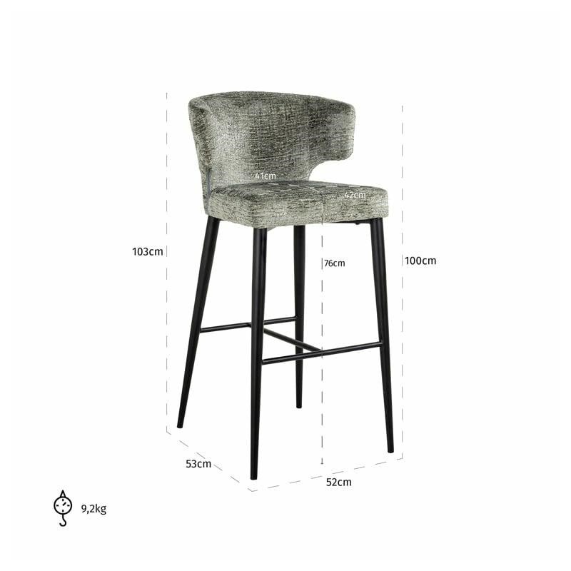 RICHMOND krzesło barowe TAYLOR 76 zielone