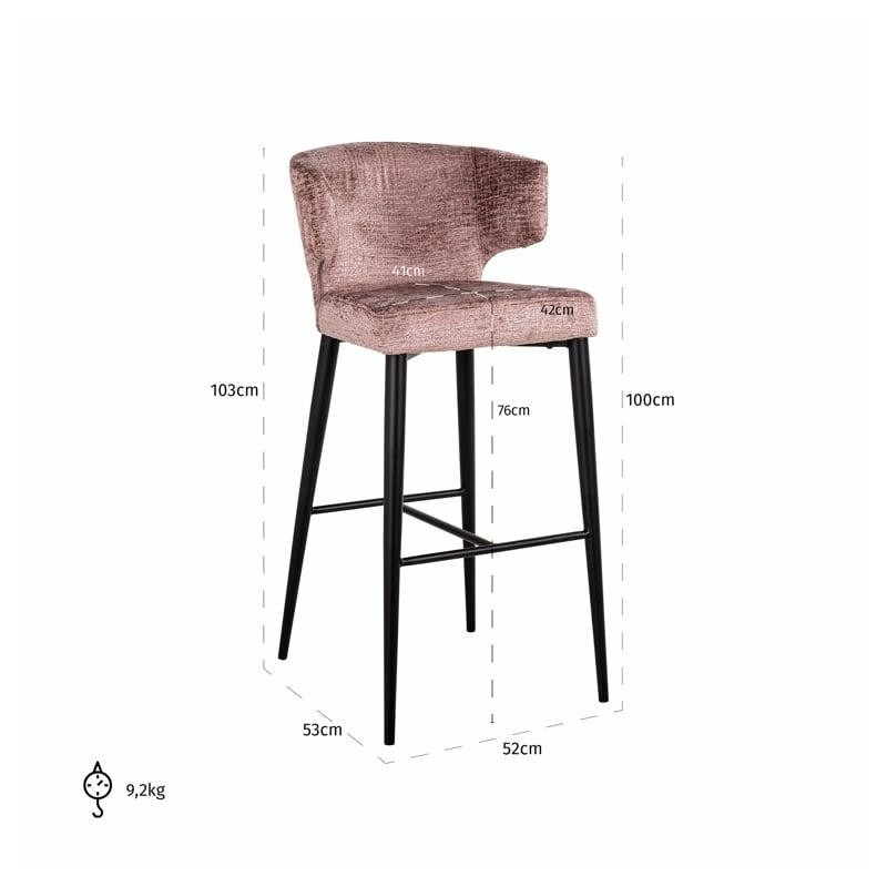 RICHMOND krzesło barowe TAYLOR 76 różowe