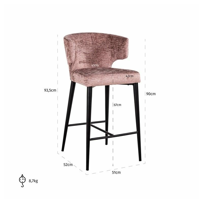 RICHMOND krzesło barowe TAYLOR 67 różowe