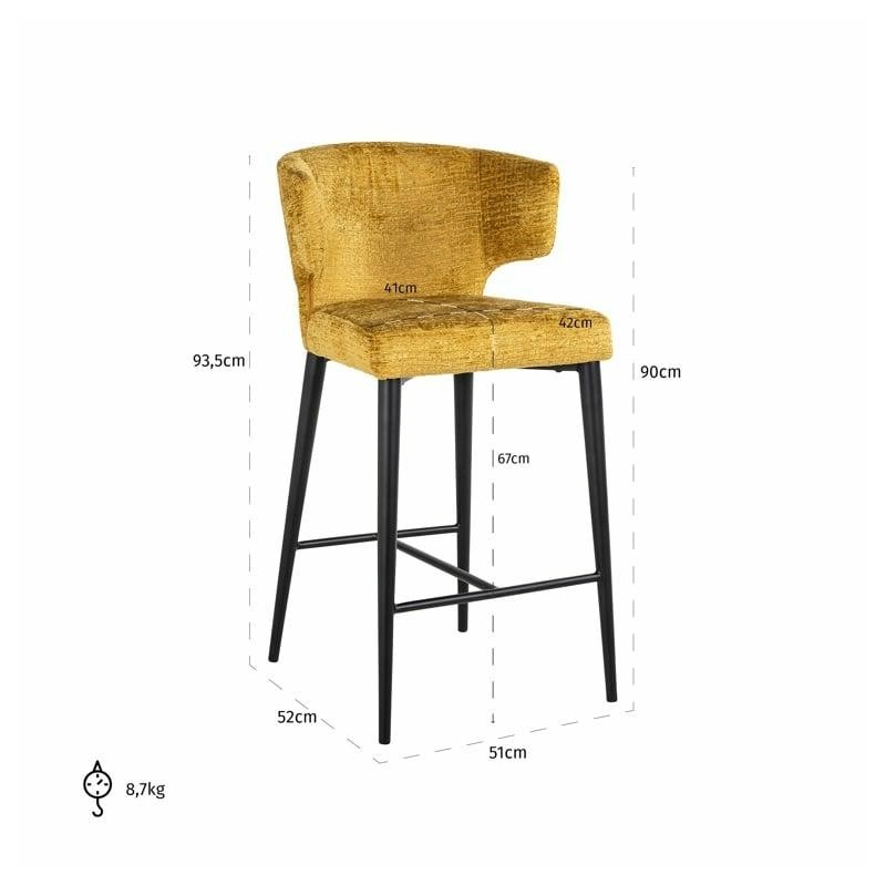 RICHMOND krzesło barowe TAYLOR 67 żółte