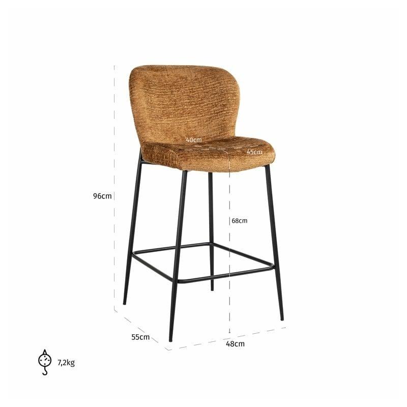 RICHMOND krzesło barowe DARBY 68 pomarańczowe