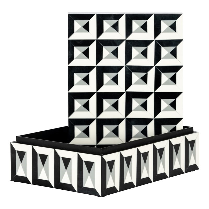 RICHMOND pojemnik na biżuterię LICIA L    biało-czarny